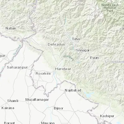Map showing location of Birbhaddar (30.071200, 78.281890)