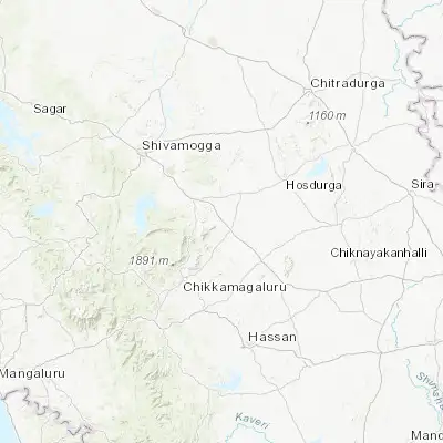 Map showing location of Birūr (13.597230, 75.971670)
