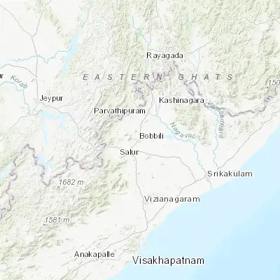 Map showing location of Bobbili (18.573660, 83.359250)