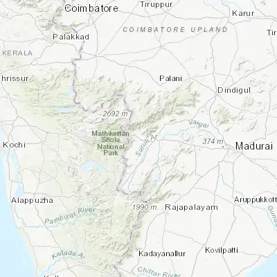 Map showing location of Bodināyakkanūr (10.011710, 77.349760)