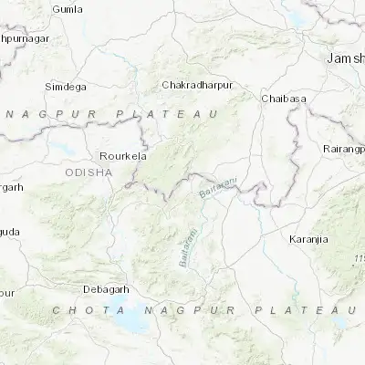 Map showing location of Bolānīkhodān (22.113120, 85.336450)