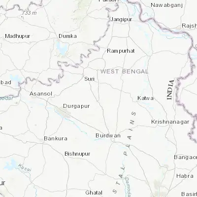 Map showing location of Bolpur (23.662780, 87.696950)