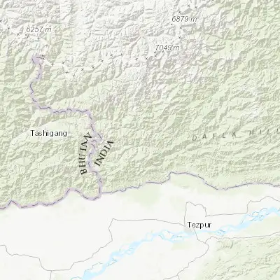 Map showing location of Bomdila (27.264750, 92.424720)