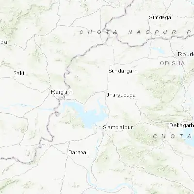 Map showing location of Brājarājnagar (21.816670, 83.916670)