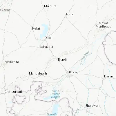 Map showing location of Būndi (25.438550, 75.637350)