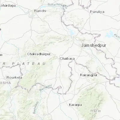 Map showing location of Chāībāsa (22.550380, 85.802490)