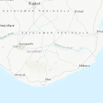 Map showing location of Chalāla (21.410730, 71.166210)