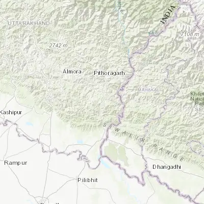 Map showing location of Champawat (29.335010, 80.077830)