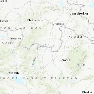 Map showing location of Chāmpua (22.067340, 85.664630)
