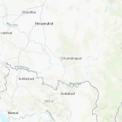 Map showing location of Chānda (19.950760, 79.295230)