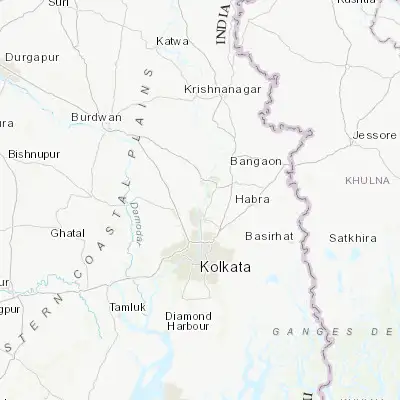 Map showing location of Chandannagar (22.862250, 88.367960)