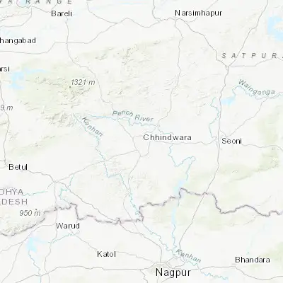 Map showing location of Chhindwāra (22.056970, 78.939580)