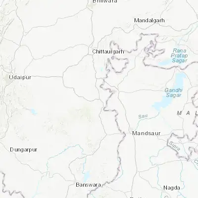 Map showing location of Chhoti Sādri (24.381450, 74.701200)