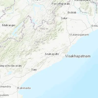 Map showing location of Chodavaram (17.828840, 82.935260)