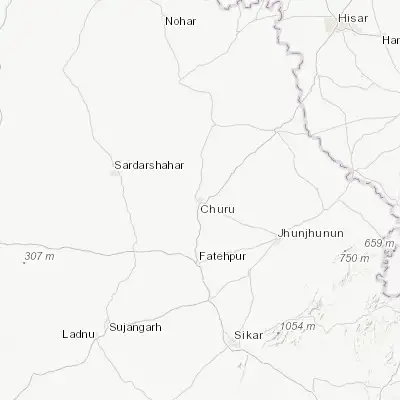 Map showing location of Chūru (28.304150, 74.967180)