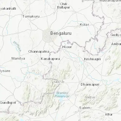 Map showing location of Denkanikota (12.530100, 77.788870)