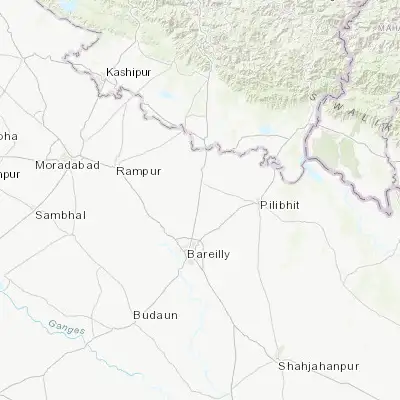 Map showing location of Deoraniān (28.629890, 79.476480)