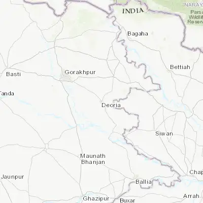 Map showing location of Deoria (26.501670, 83.779360)
