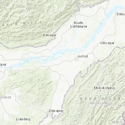 Map showing location of Dergaon (26.700000, 93.966670)