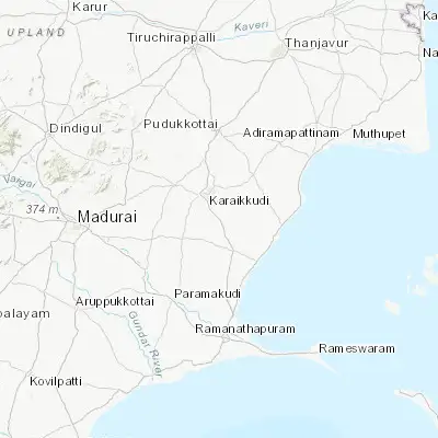 Map showing location of Devakottai (9.947040, 78.823300)
