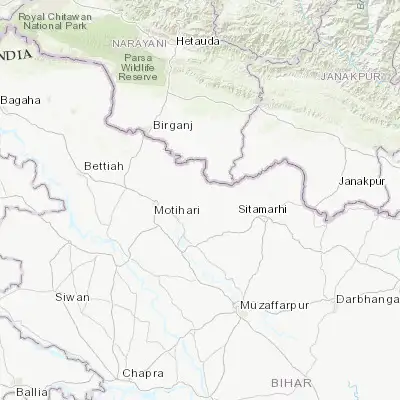 Map showing location of Dhāka (26.674790, 85.166980)