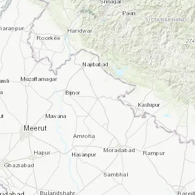 Map showing location of Dhāmpur (29.308830, 78.510830)