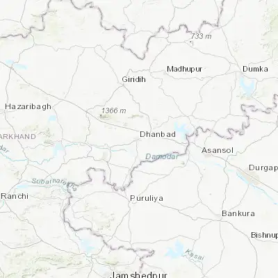 Map showing location of Dhanbad (23.797590, 86.429920)