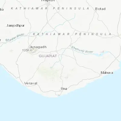 Map showing location of Dhāri (21.328550, 71.026450)