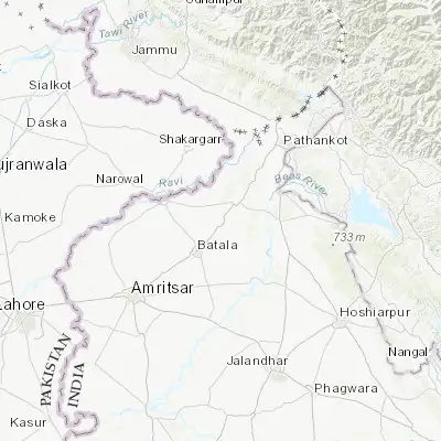 Map showing location of Dhāriwāl (31.956160, 75.323860)