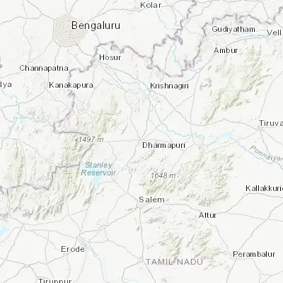 Map showing location of Dharmapuri (12.127700, 78.157940)