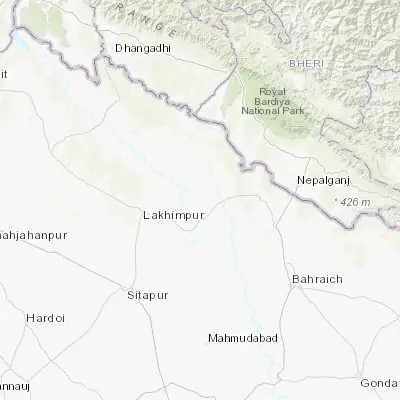 Map showing location of Dhaurahra (27.998140, 81.089750)