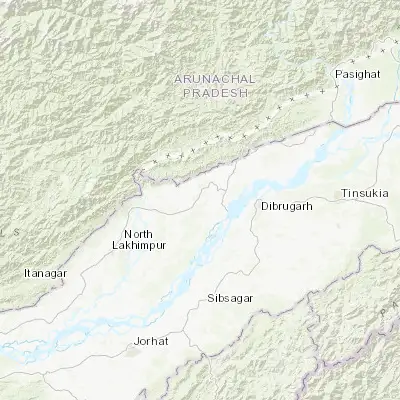 Map showing location of Dhemāji (27.483330, 94.583330)