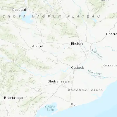 Map showing location of Dhenkānāl (20.657440, 85.596930)