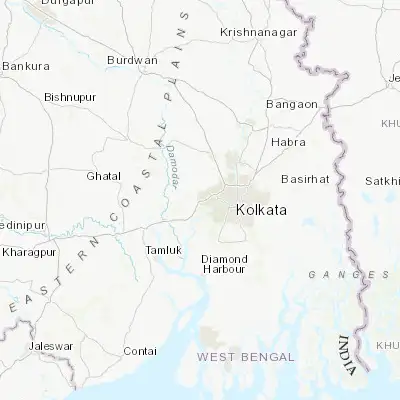 Map showing location of Dhulagari (22.582130, 88.171000)