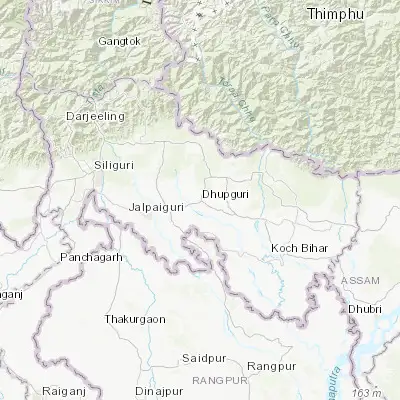 Map showing location of Dhupgāri (26.589040, 89.007320)