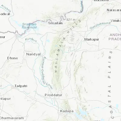 Map showing location of Diguvametta (15.395070, 78.829300)