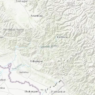Map showing location of Doda (33.149160, 75.547460)