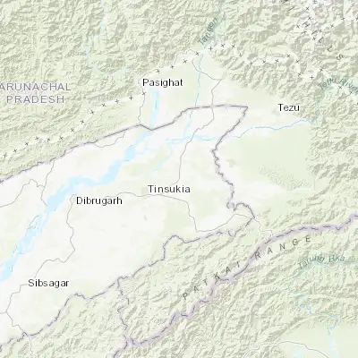 Map showing location of Dum Duma (27.568840, 95.556640)