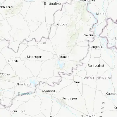 Map showing location of Dumka (24.267780, 87.248550)