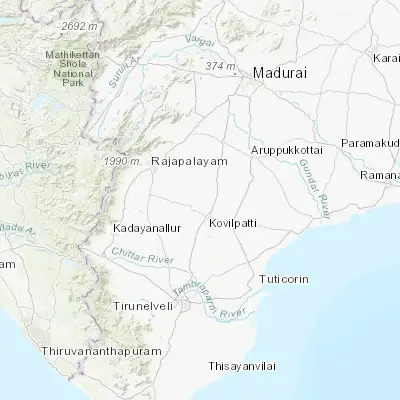 Map showing location of Elāyirampannai (9.270330, 77.824940)