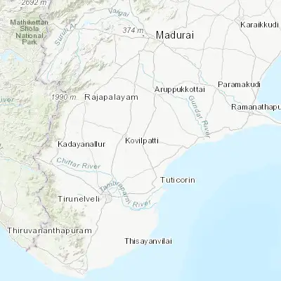 Map showing location of Ettaiyapuram (9.144050, 77.990660)