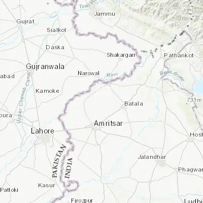 Map showing location of Fatehgarh Chūriān (31.864310, 74.956650)