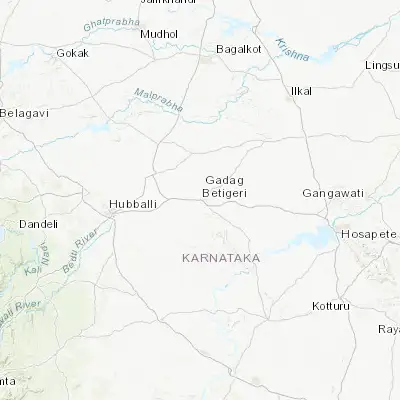 Map showing location of Gadag-Betageri (15.416700, 75.616700)