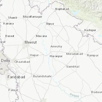 Map showing location of Gajraula (28.845700, 78.239600)