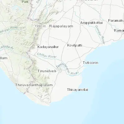 Map showing location of Gangaikondān (8.857850, 77.780190)