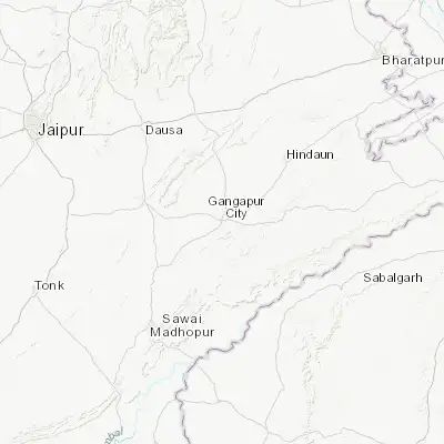 Map showing location of Gangāpur (26.472490, 76.717440)