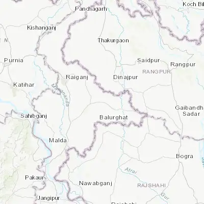 Map showing location of Gangārāmpur (25.401380, 88.529780)