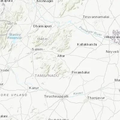 Map showing location of Gangavalli (11.498280, 78.649660)