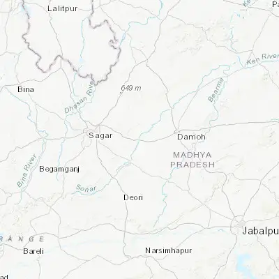 Map showing location of Garhākota (23.779100, 79.143210)