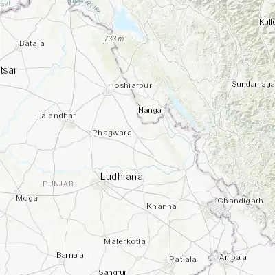 Map showing location of Garhshankar (31.215370, 76.141490)